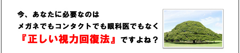 １，３５３人のメガネ使用者が僅か３日で視力が１．０に！！見える！驚異の視力回復法