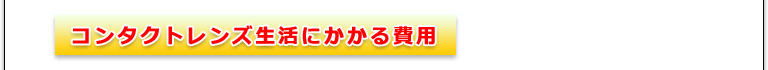 コンタクトレンズ生活にかかる費用